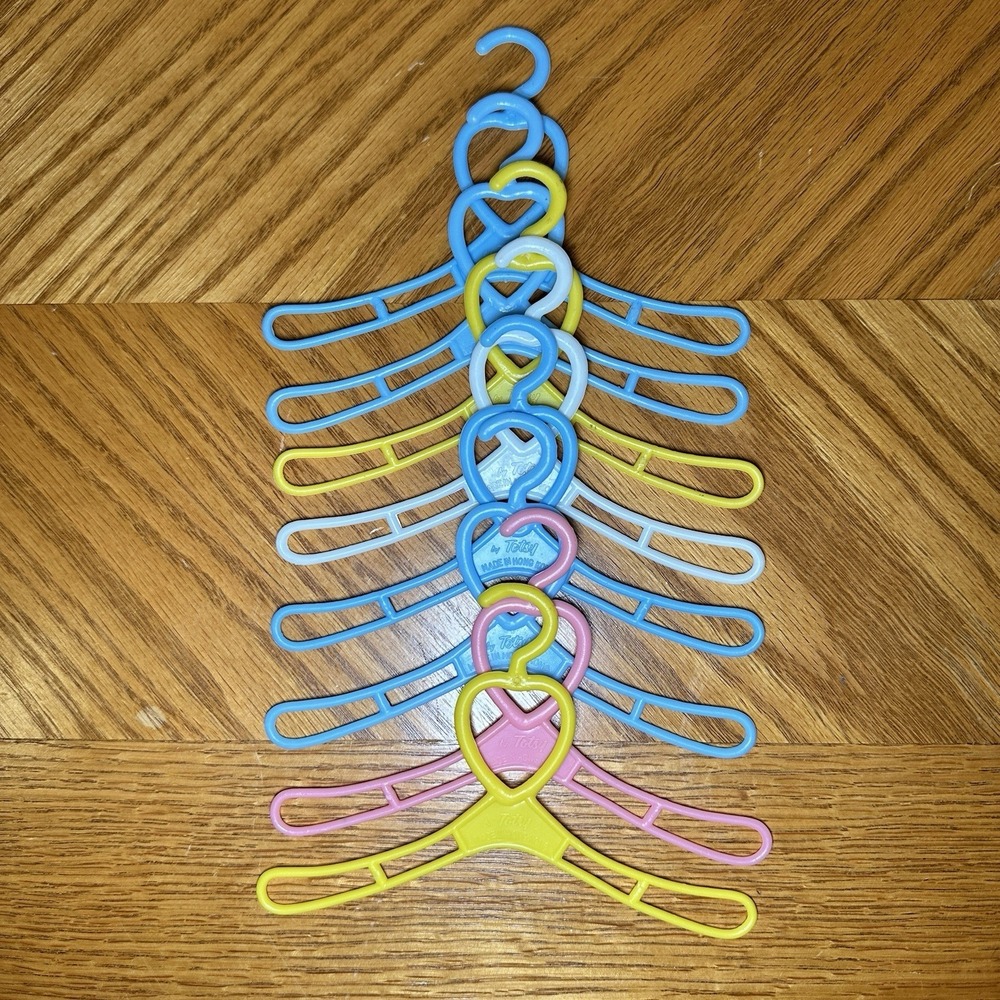 Vintage 1970's Totsy Hong Kong Plastic Miniature Doll Clothes Hangers Lot 8